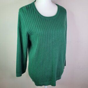 Maison Jules Juniors Green Ribbed Crew Neck Sweater XXL